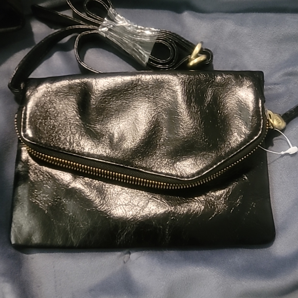 Hobo International Vintage Mini Black Leather Crossbody Purse Bag